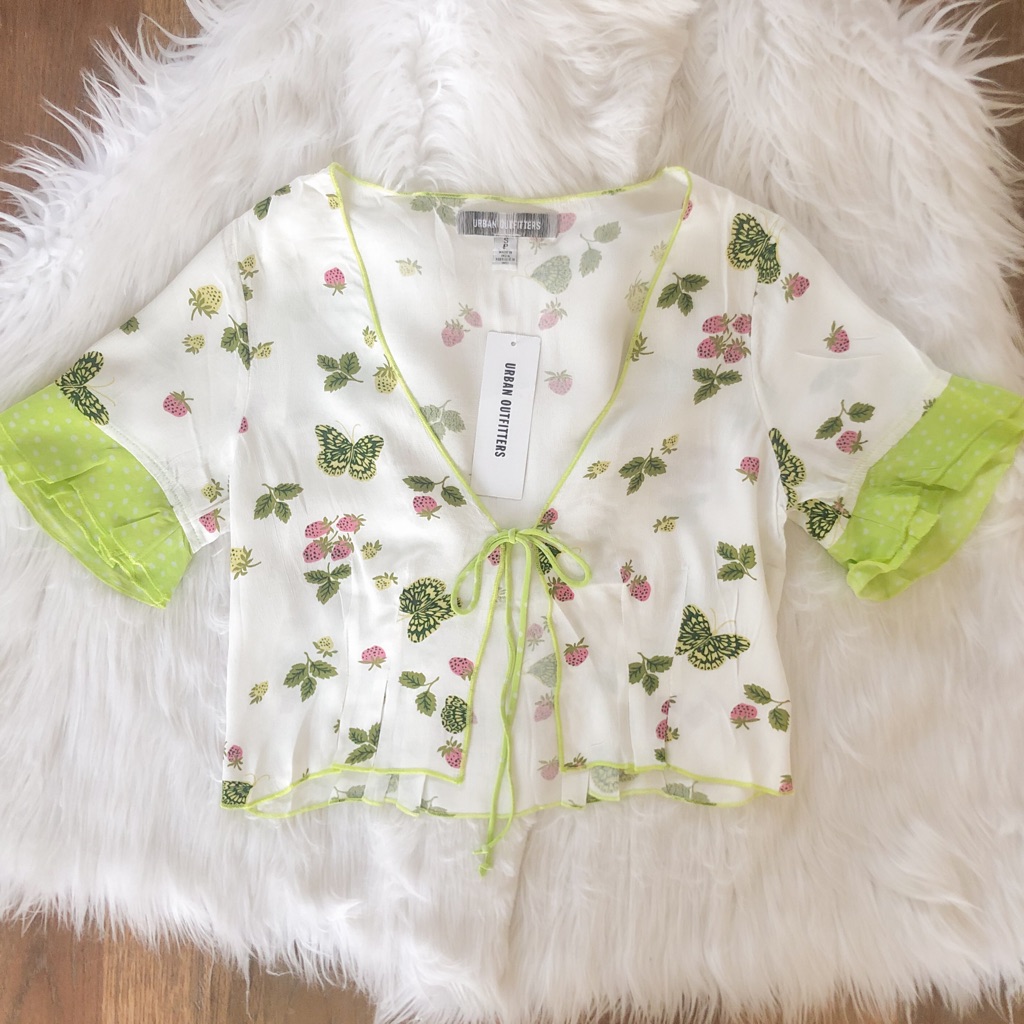 Urban Outfitters Butterfly And Strawberry Top Brand New With Tags